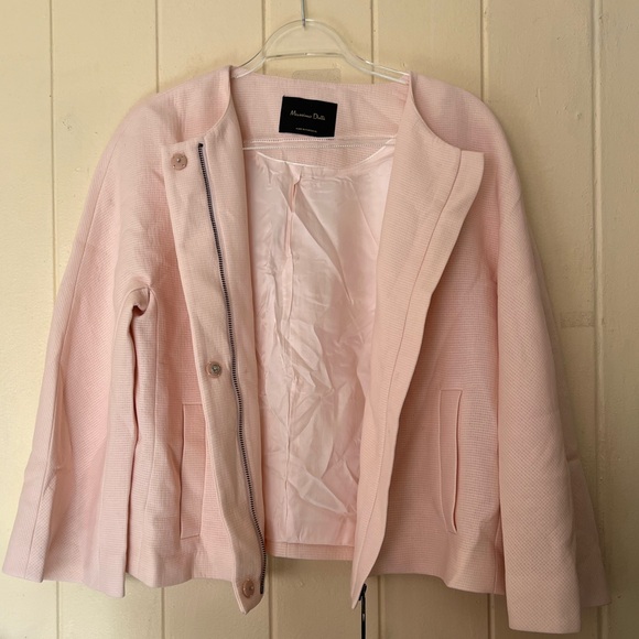 SOLD MASSIMO DUTTI Petal Pink Textured Jacket Size Medium FLAWED - Picture 10 of 16